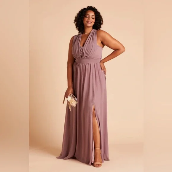 SOLD Birdy Grey Grace Convertible Dress Chiffon Dark Mauve Formal Bridesmaid - Picture 3 of 12